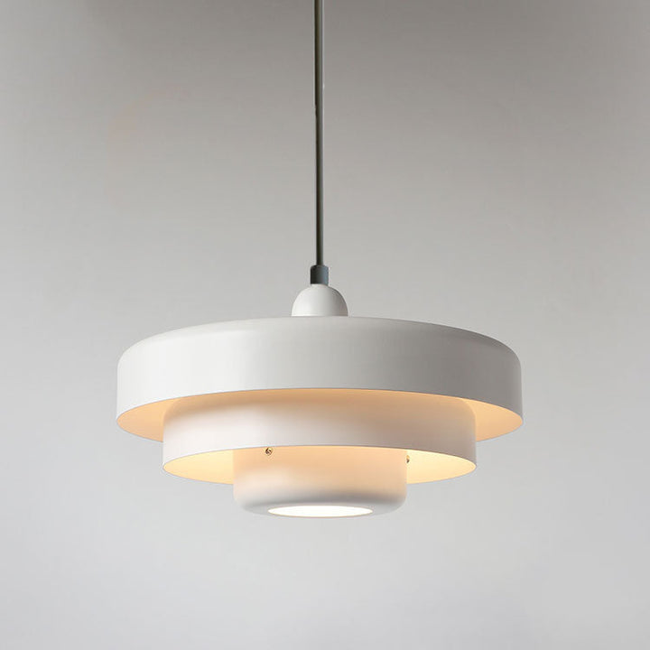 Nordic Vintage Multi-Layered Round Metal 1-Light Pendant Lamp-Orizon Depot