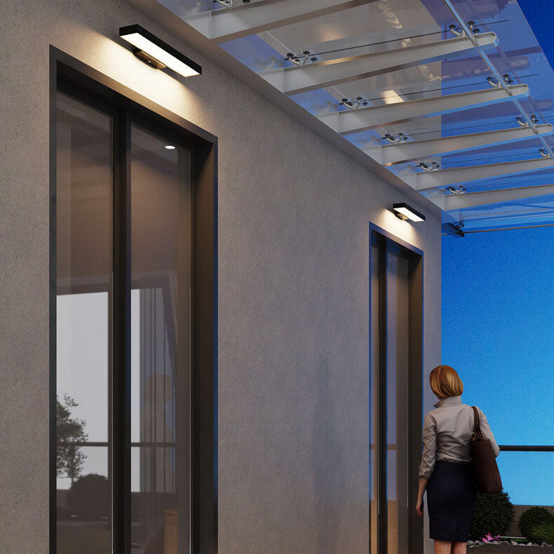 Modern Simplistic Rectangular Flat LED Sensor Outdoor Waterproof Wall Sconce Lamp-Orizon Depot
