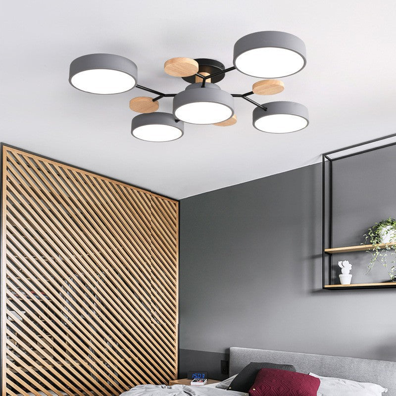Contemporary Scandinavian Round Molecule Branch Design LED Semi-Flush Mount Ceiling Lamp For Bed Room-Orizon Depot