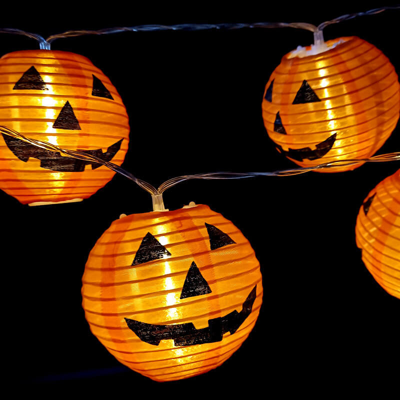Halloween Pumpkin Lantern Outdoor Waterproof LED Decorative String Lamp-Orizon Depot