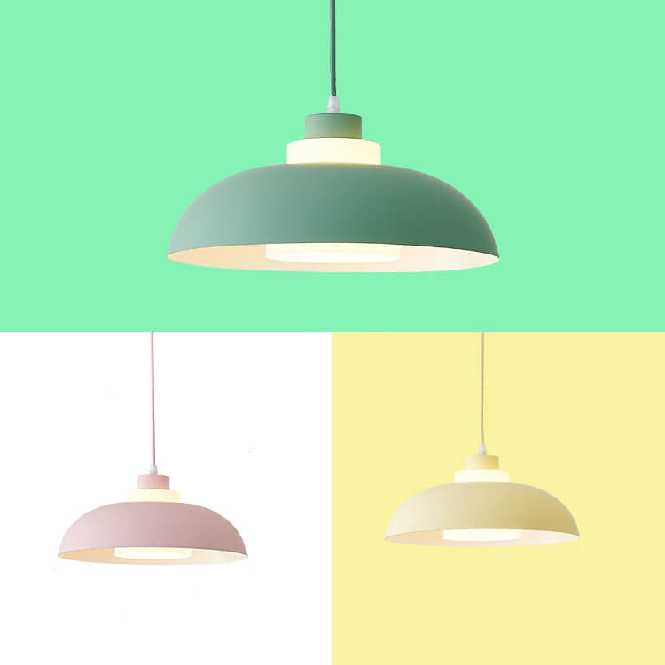 Modern Solid Color Macaron Acrylic Style Aluminum 1-Light Pendant Lamp-Orizon Depot
