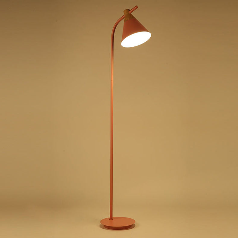 Nordic Creative Macaron Floor Lamp 1-Light Cone Shade Standing Light