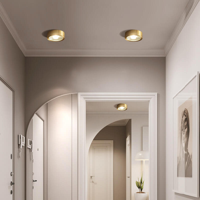 Nordic Light Luxury All Copper Ultra-thin LED Flush Mount Lamp-Orizon Depot