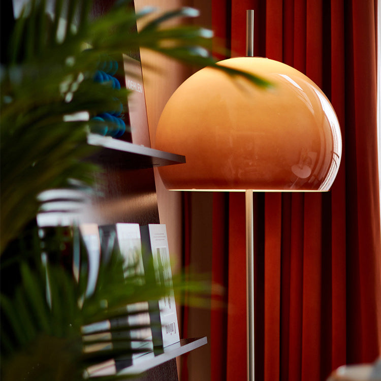 Contemporary Retro Mushroom Standing Floor Lamp with 2-Light Retro Glass Shades for Living Room