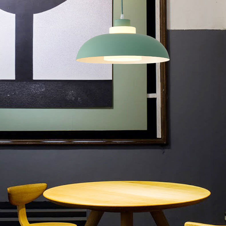 Modern Solid Color Macaron Acrylic Style Aluminum 1-Light Pendant Lamp-Orizon Depot