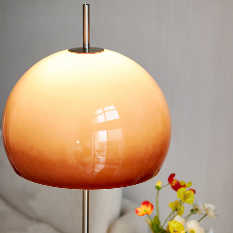 Contemporary Retro Mushroom Standing Floor Lamp with 2-Light Retro Glass Shades for Living Room