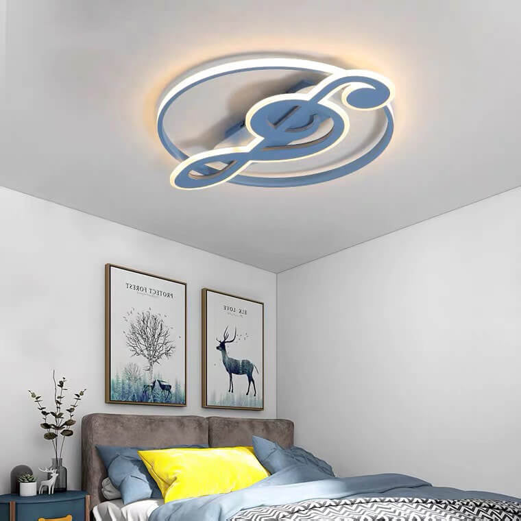 Nordic Modern Creative Music Notes Design LED Flush Mount Ceiling Lamp-Orizon Depot