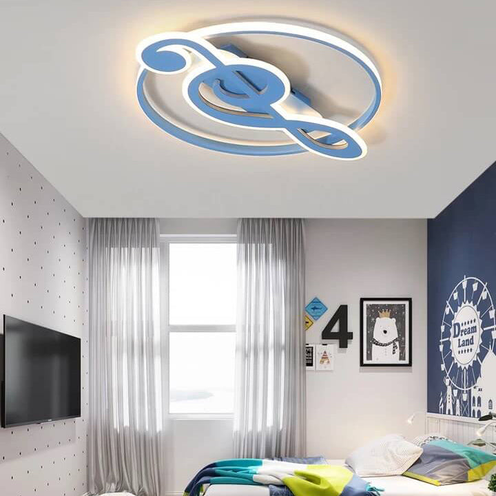 Nordic Modern Creative Music Notes Design LED Flush Mount Ceiling Lamp-Orizon Depot