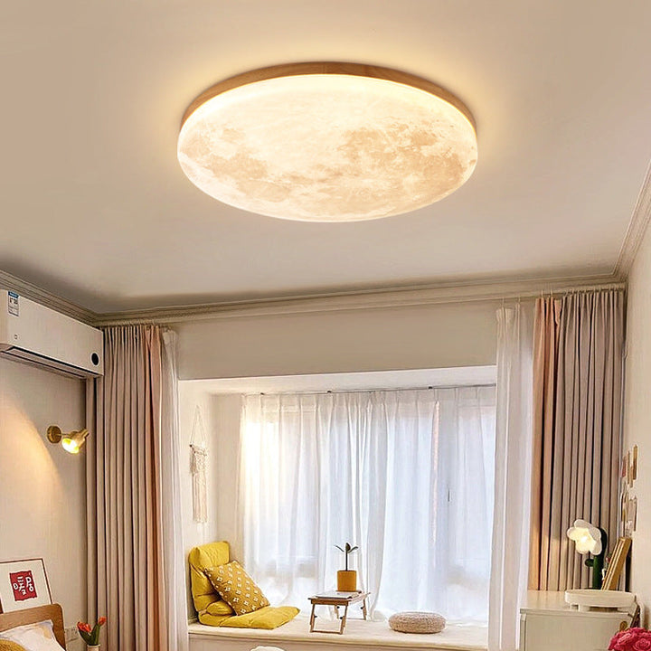 Nordic Minimalist Round Moon Design LED Flush Mount Ceiling Lamp-Orizon Depot