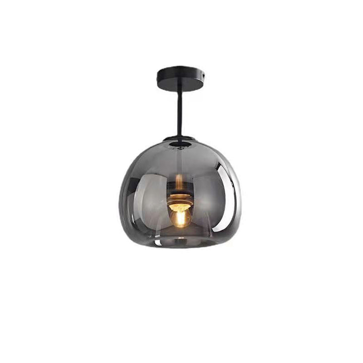 Nordic Light Luxury Round Glass Ball 1-Light Semi-Flush Mount Ceiling Lamp-Orizon Depot