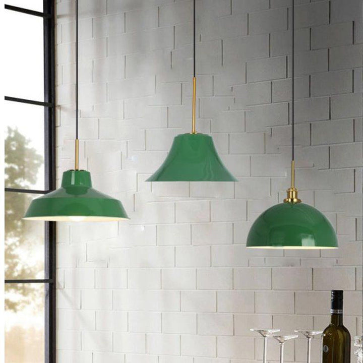 Industrial Vintage Green Iron Dome Pendant Light-Orizon Depot
