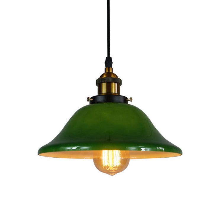 Contemporary Retro Emerald Green Glass Pendant Light-Orizon Depot