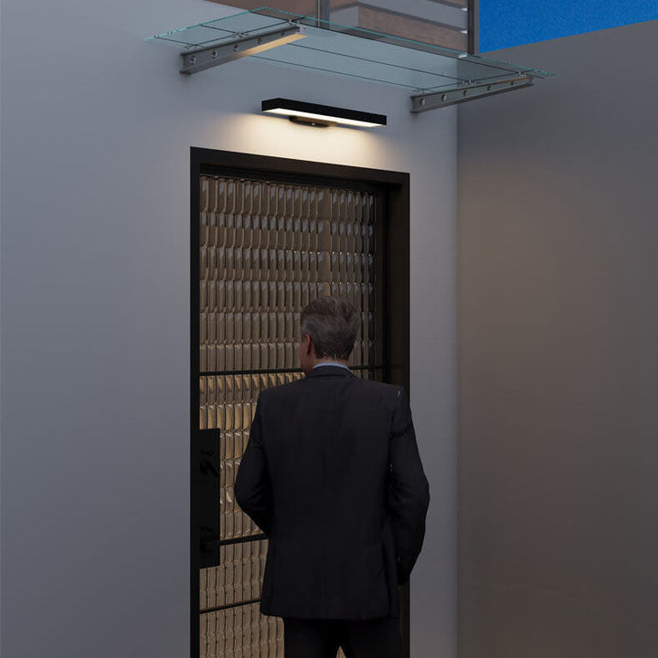 Modern Simplistic Rectangular Flat LED Sensor Outdoor Waterproof Wall Sconce Lamp-Orizon Depot