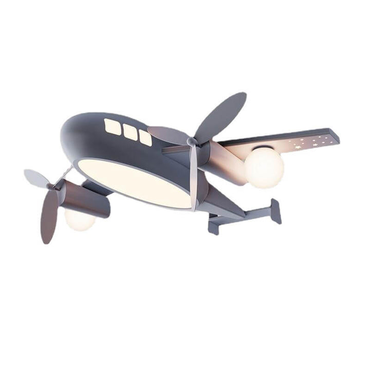 Nordic Modern Creative Kids Cartoon Wrought Iron Airplane LED Flush Mount Ceiling Lamp-Orizon Depot