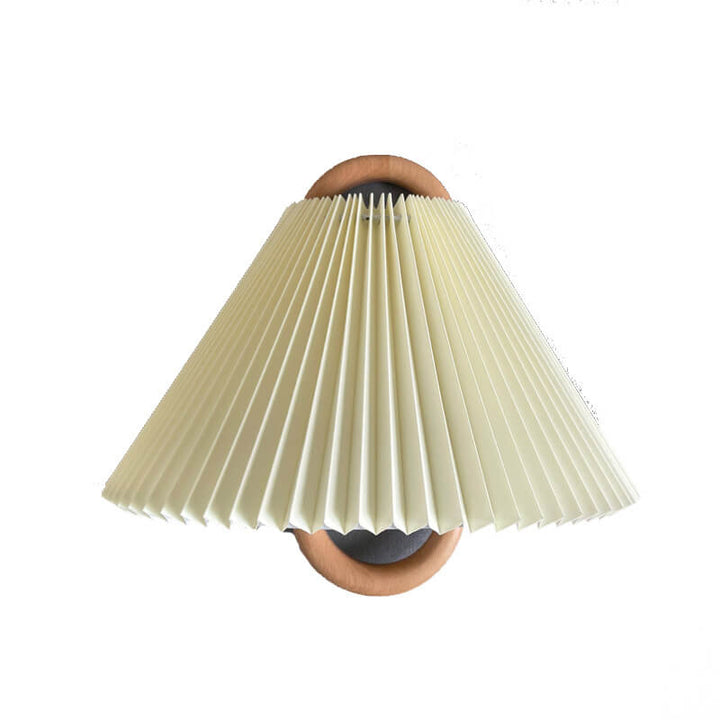 Modern Original Wooden Pleated Semi-Circle 1-Light Wall Sconce Lamp-Orizon Depot