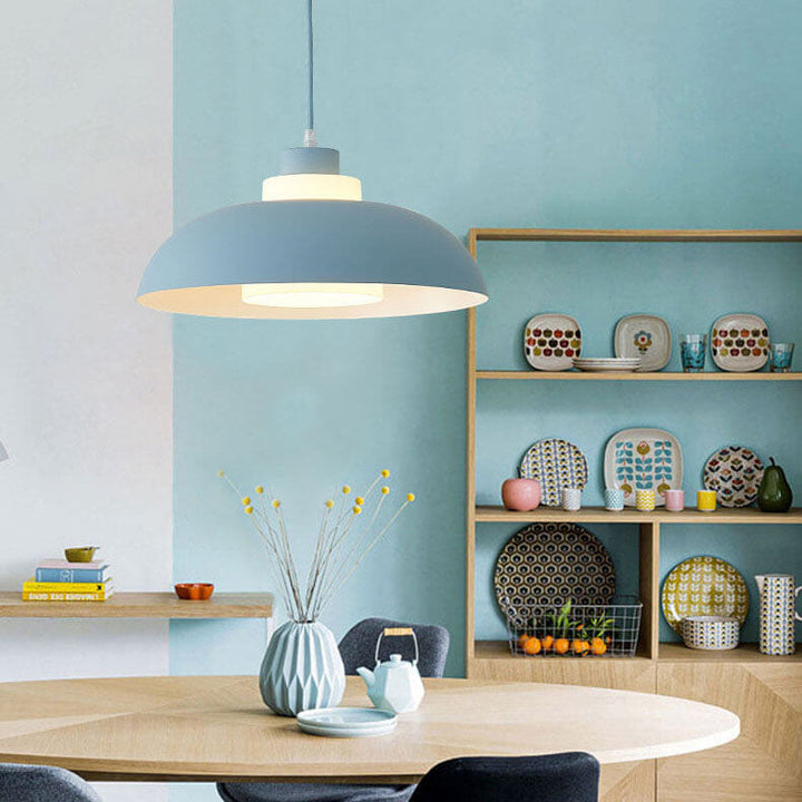 Modern Solid Color Macaron Acrylic Style Aluminum 1-Light Pendant Lamp-Orizon Depot