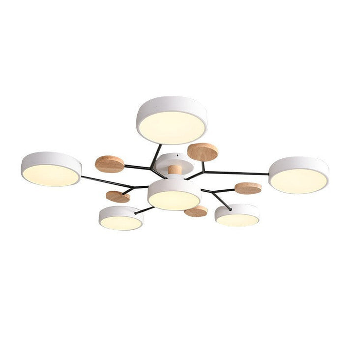 Contemporary Scandinavian Round Molecule Branch Design LED Semi-Flush Mount Ceiling Lamp For Bed Room-Orizon Depot