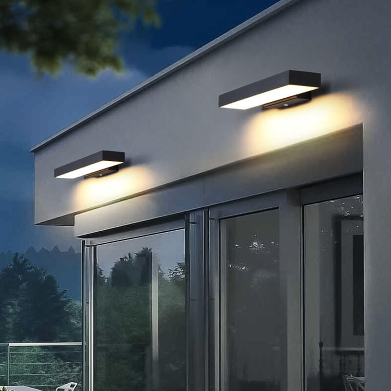 Modern Minimalist Rectangular Flat LED Motion Sensor Waterproof Wall Sconce for Outdoor