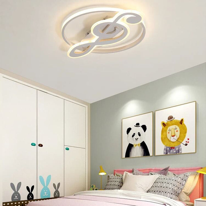 Nordic Modern Creative Music Notes Design LED Flush Mount Ceiling Lamp-Orizon Depot