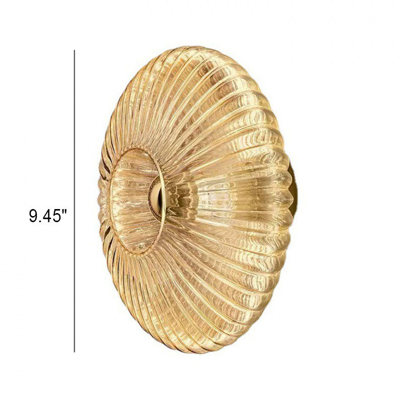 Vintage Glass Wall Sconce | Striped Round Disc Light Fixture