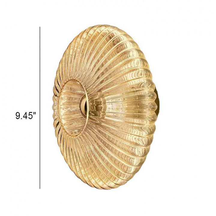 Vintage Glass Wall Sconce | Striped Round Disc Light Fixture