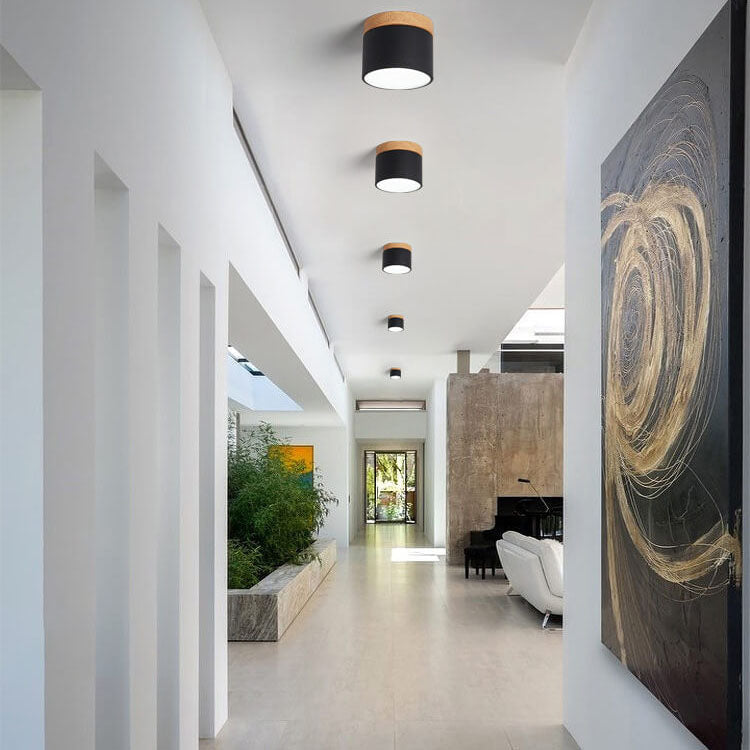 Scandinavian Minimalist Solid Color Log LED Flush Mount Ceiling Lamp-Orizon Depot