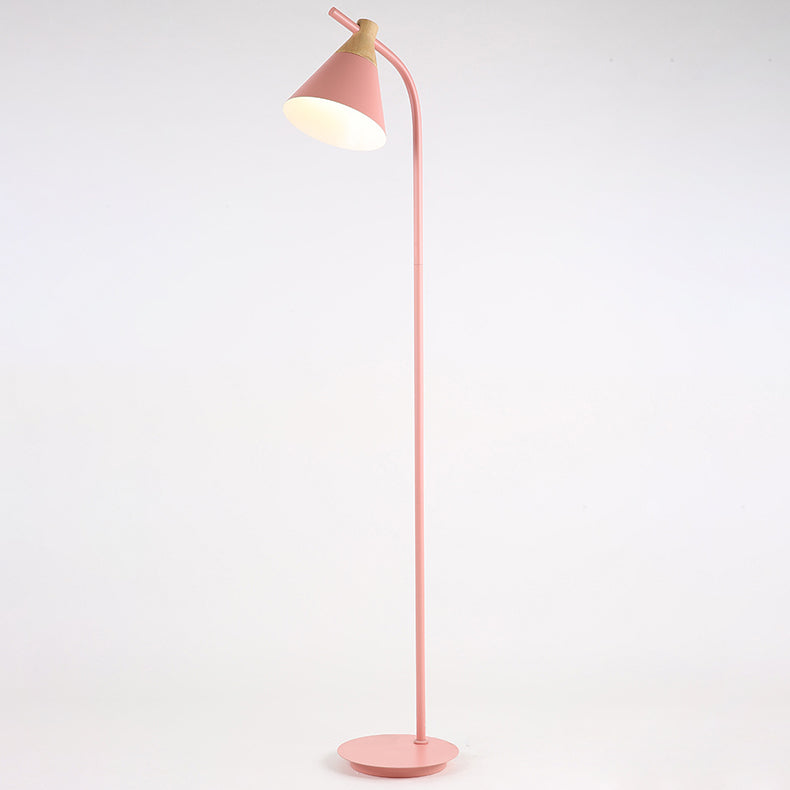 Nordic Creative Macaron Floor Lamp 1-Light Cone Shade Standing Light