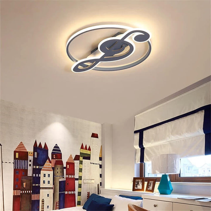 Nordic Modern Creative Music Notes Design LED Flush Mount Ceiling Lamp-Orizon Depot
