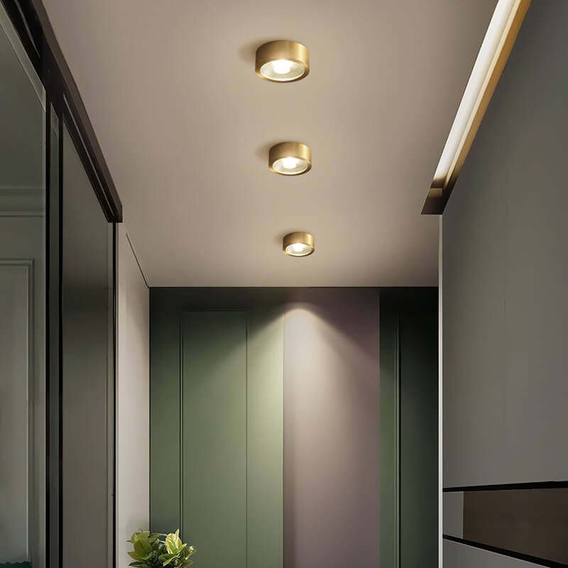 Nordic Light Luxury All Copper Ultra-thin LED Flush Mount Lamp-Orizon Depot