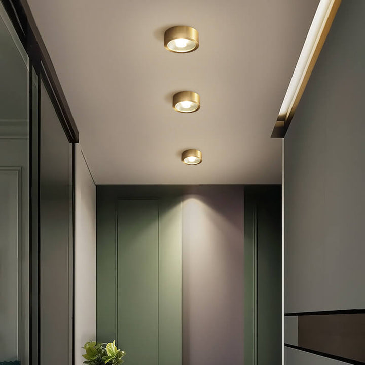Nordic Light Luxury All Copper Ultra-thin LED Flush Mount Lamp-Orizon Depot
