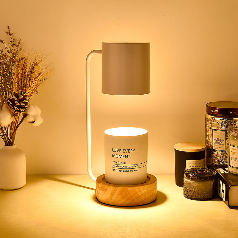 Minimalist Japanese Wood Timing Dimming Melting Wax 1-Light Table Lamp