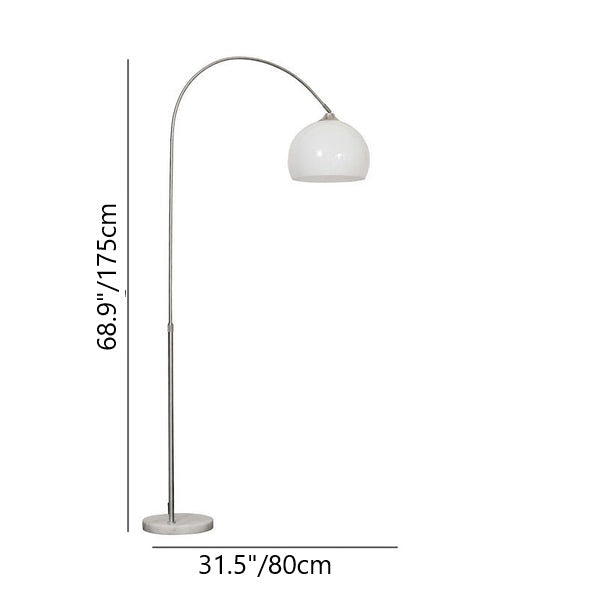 Modern Globe Floor Lamp with Acrylic Shade 1-Light Fishing Rod Base