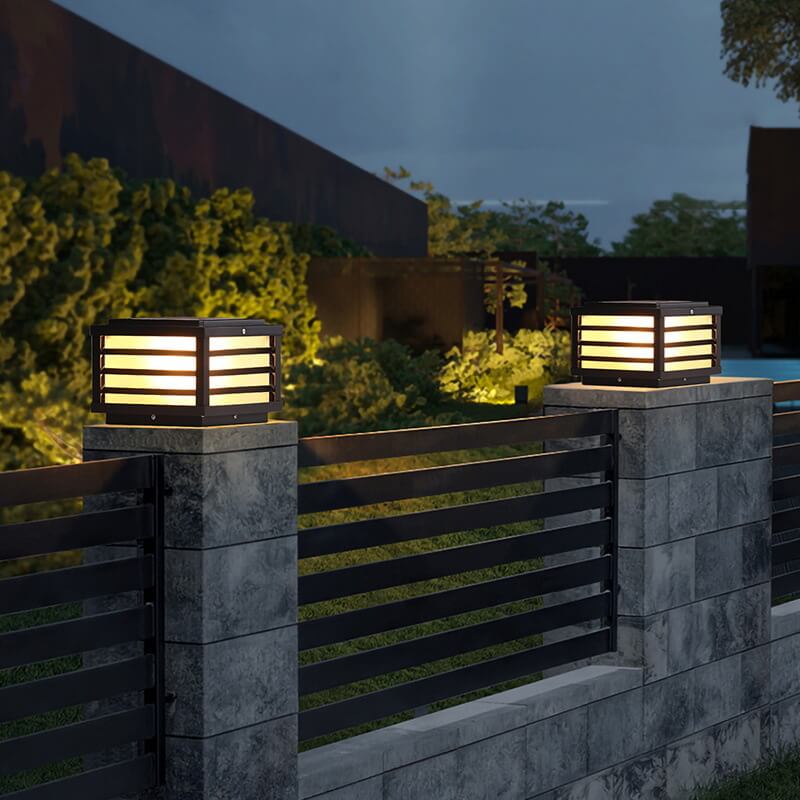 Modern Minimalist Solar LED Post Light Waterproof Aluminum Garden Landscape Lamp-Orizon Depot