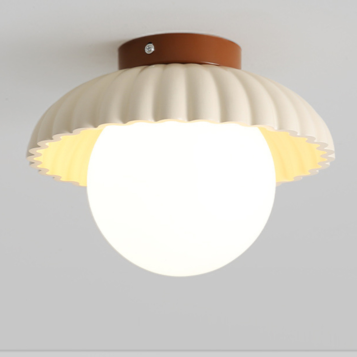 Modern Glass and Metal Flush Mount Ceiling Light for Hallways