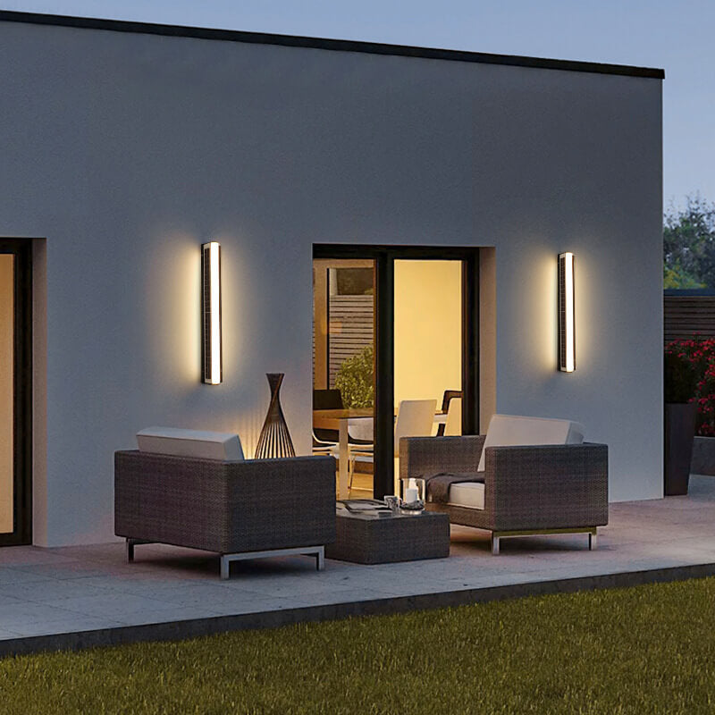 Modern Long Acrylic Solar LED Waterproof Outdoor Garden Wall Lamp-Orizon Depot