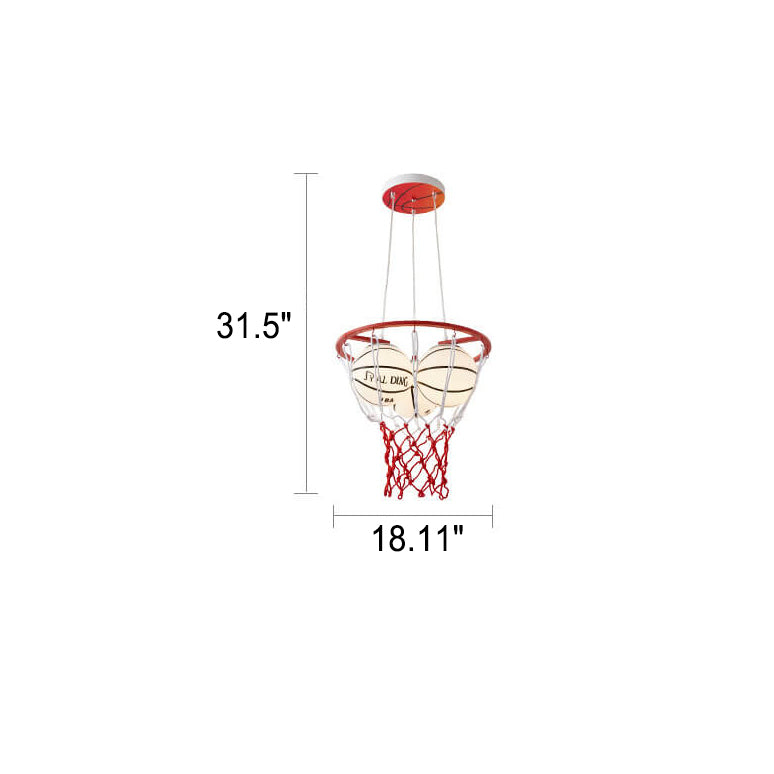 Modern Creative Cartoon Basketball 3-Light Kids Chandelier-Orizon Depot