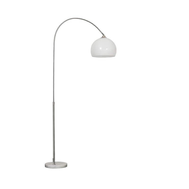 Modern Globe Floor Lamp with Acrylic Shade 1-Light Fishing Rod Base