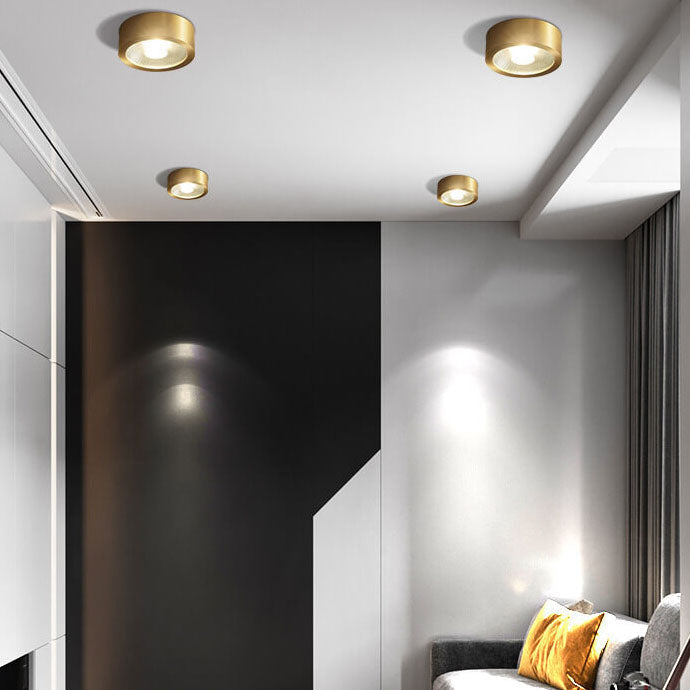 Nordic Light Luxury All Copper Ultra-thin LED Flush Mount Lamp-Orizon Depot