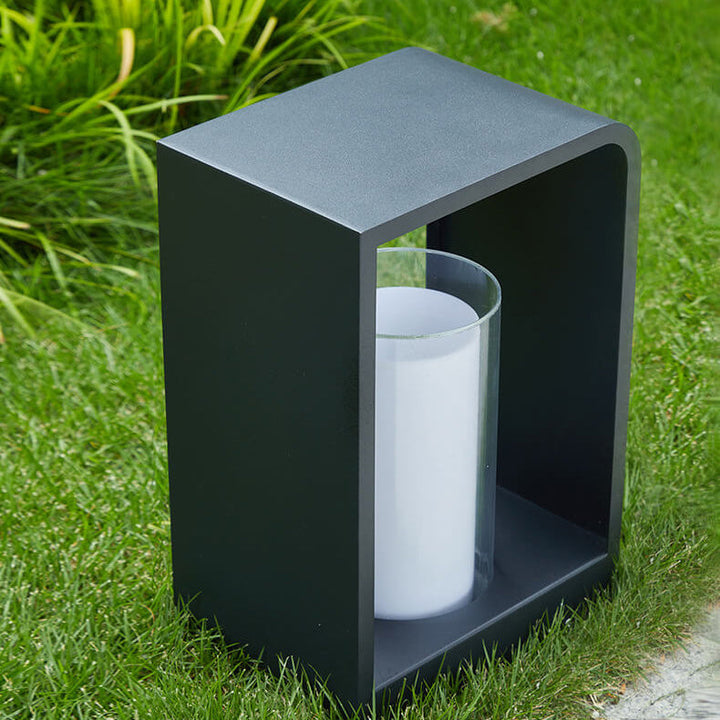 Modern Minimalist Square Frame LED Lawn Light Stainless Steel Acrylic Waterproof Design-Orizon Depot