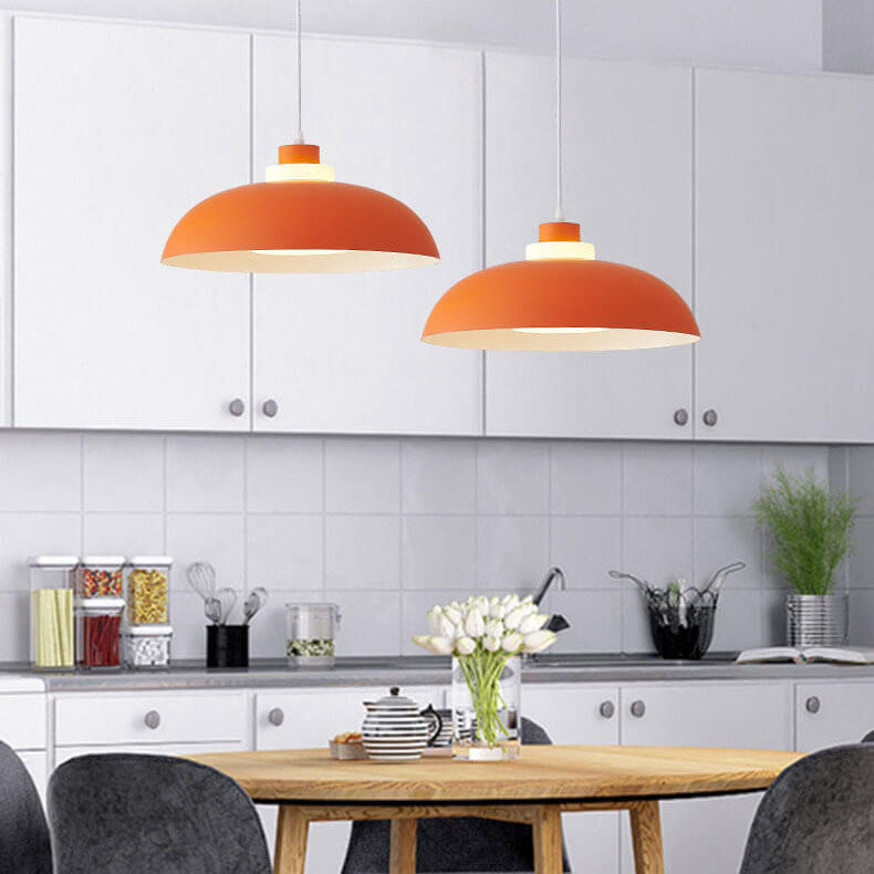 Modern Solid Color Macaron Acrylic Style Aluminum 1-Light Pendant Lamp-Orizon Depot
