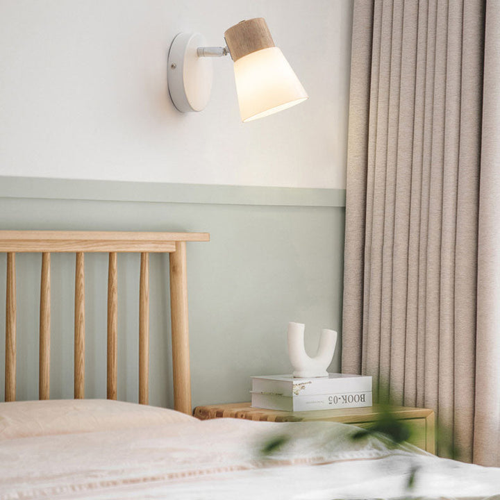 Modern Minimalist Horn Design Rubber Wood Iron Glass Vanity Wall Sconce Multi Light-Orizon Depot