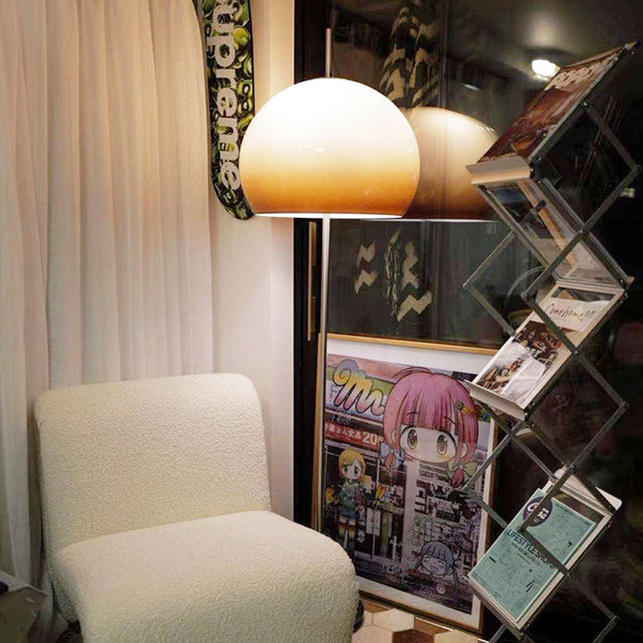 Contemporary Retro Mushroom Standing Floor Lamp with 2-Light Retro Glass Shades for Living Room-Orizon Depot