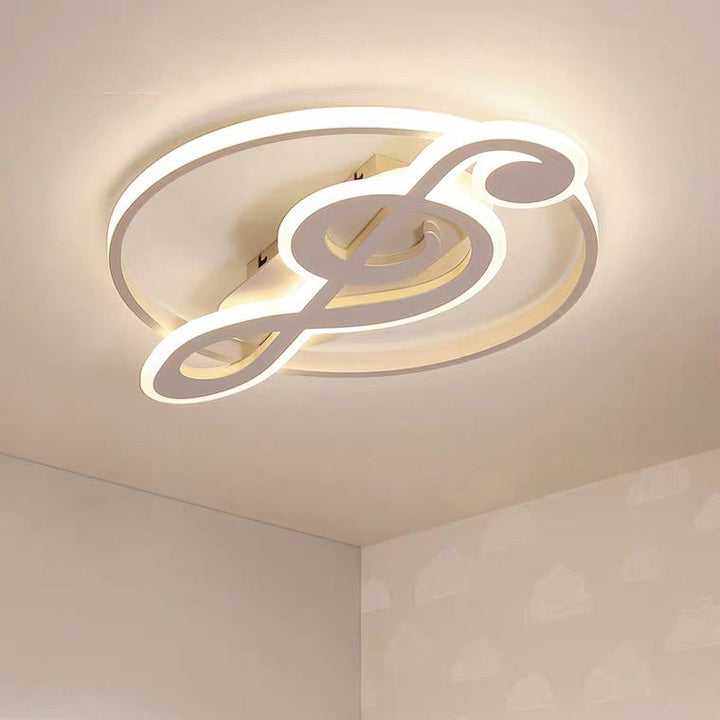 Nordic Modern Creative Music Notes Design LED Flush Mount Ceiling Lamp-Orizon Depot