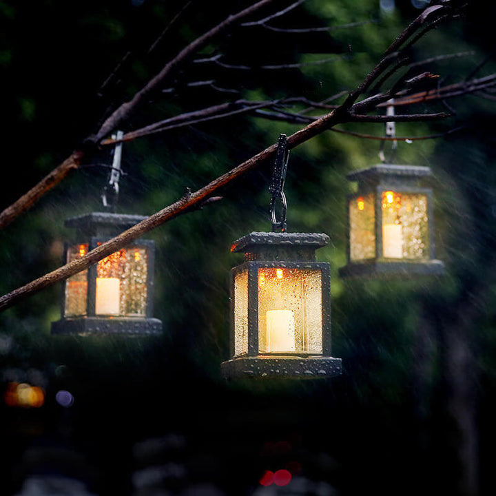 Solar Retro Candle Lantern LED Outdoor Hanging Lamp-Orizon Depot