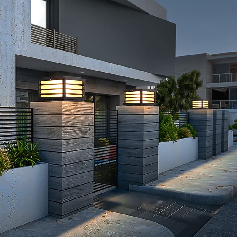 Modern Minimalist Solar LED Post Light Waterproof Aluminum Garden Landscape Lamp-Orizon Depot