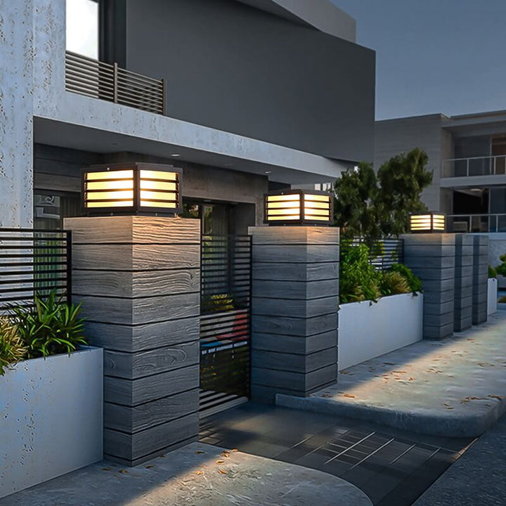 Modern Minimalist Solar LED Post Light Waterproof Aluminum Garden Landscape Lamp-Orizon Depot