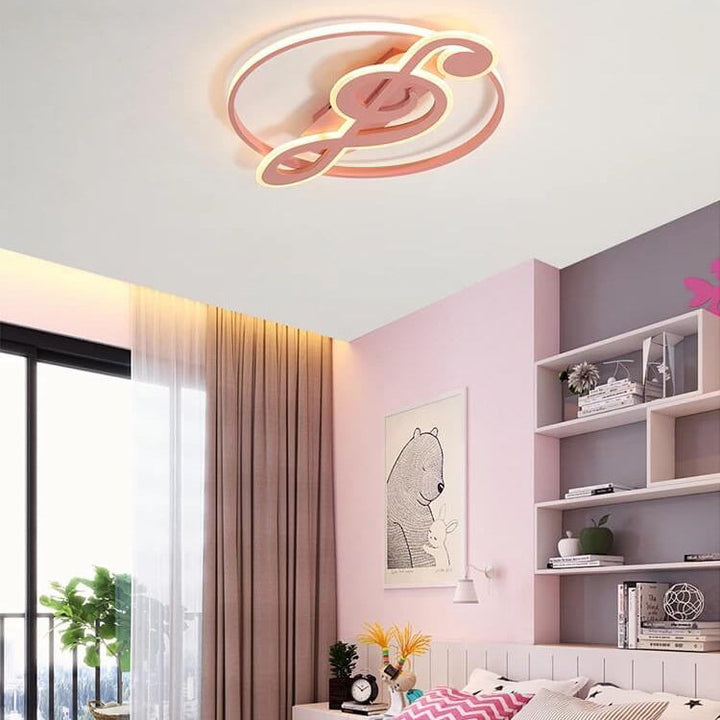 Nordic Modern Creative Music Notes Design LED Flush Mount Ceiling Lamp-Orizon Depot