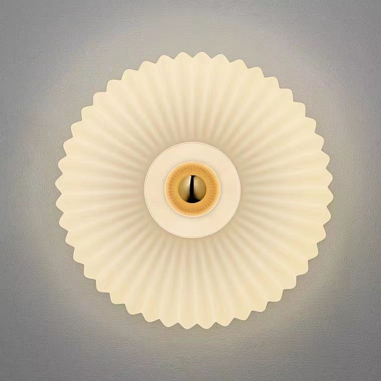 Vintage Glass Wall Sconce | Striped Round Disc Light Fixture