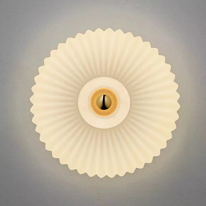 Vintage Glass Wall Sconce | Striped Round Disc Light Fixture
