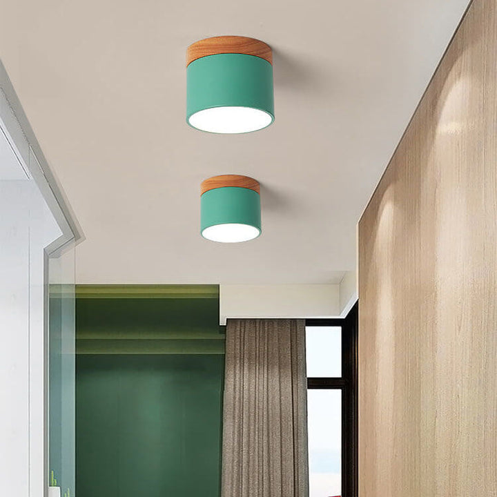 Scandinavian Minimalist Solid Color Log LED Flush Mount Ceiling Lamp-Orizon Depot